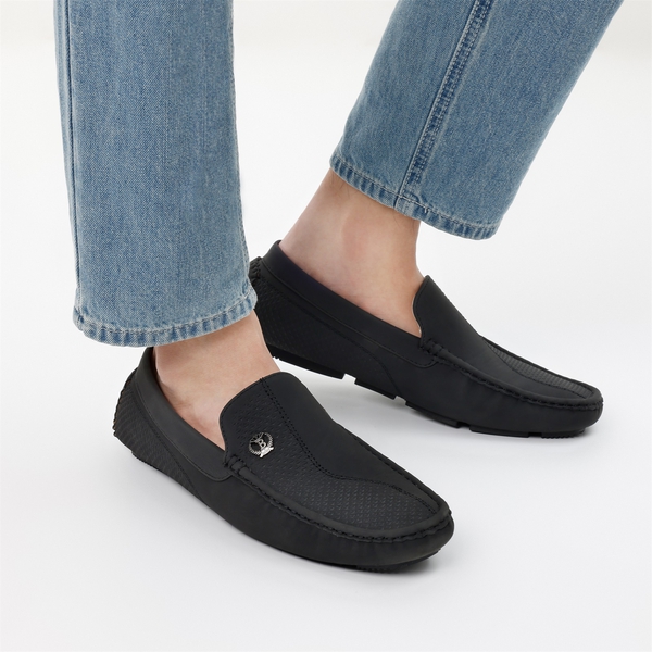 Men's Versatile PU Leather Casual Loafers - BLACK - 1